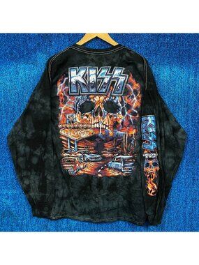 KISS “Landlocked in Vegas” Graphic Tie Dye Long Sleeve Size 3XL
